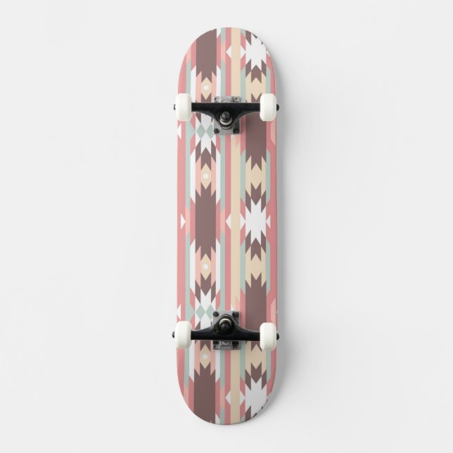 Skateboard Motif géométrique dans le style aztèque 2 (Recto)