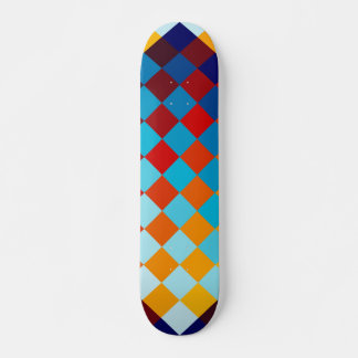 Skateboard Motif géométrique de carrés colorés