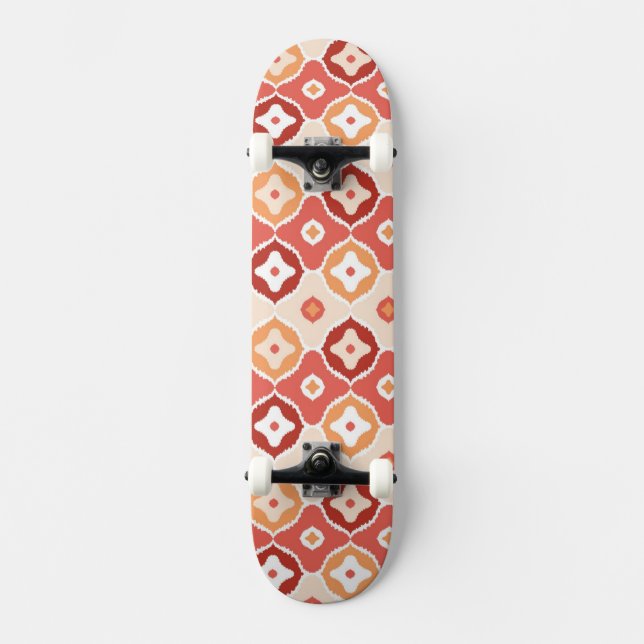 Skateboard Motif géométrique d'ikat d'or (Recto)