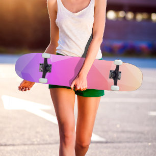Skateboard Motif géométrique moderne couleur rose