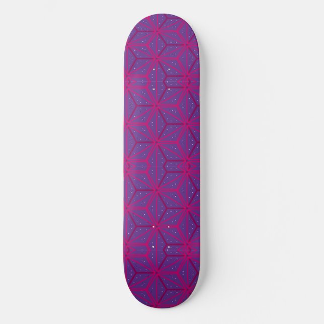 Skateboard Motif géométrique rétro rose  (Recto)