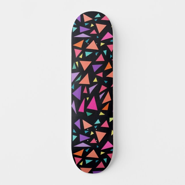 Skateboard Motif géométrique triangulaire multicolore (Recto)