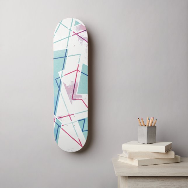 Skateboard Motif géométrique Washed Out (Art mural)