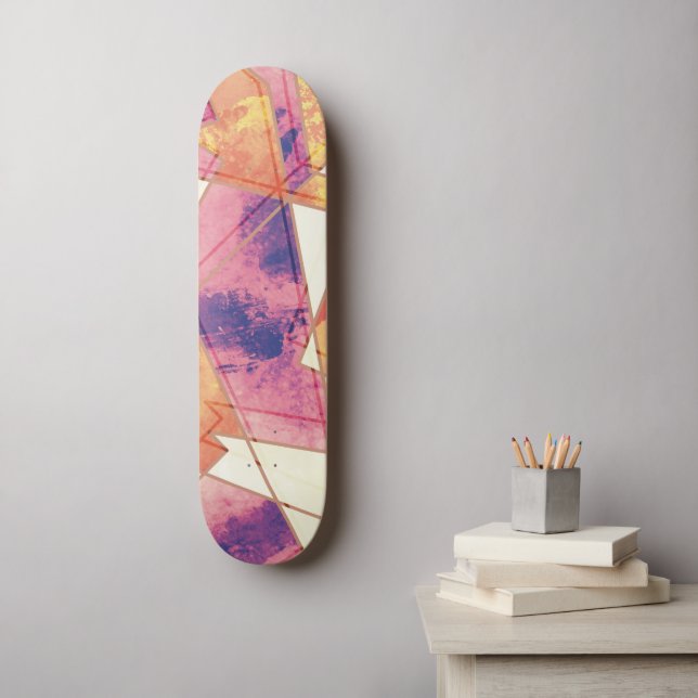 Skateboard Motif géométrique Washed Out (Art mural)