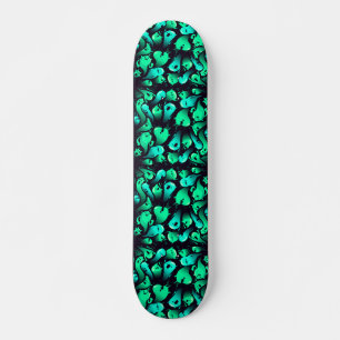 Skateboard Motif Green Neon Ghost