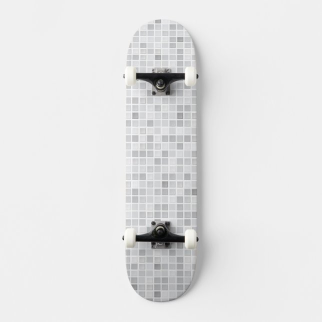 Skateboard Motif gris de tuiles (Recto)