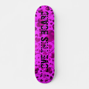 Skateboard MOTIF HEART ART 6 + votre texte   rose