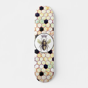 Skateboard Motif Hexagone Abstrait de la reine d'abeille
