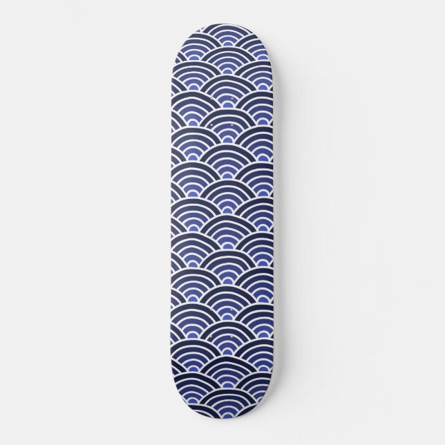 Skateboard Motif japonais Seigaiha Waves (Recto)