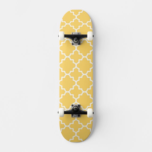 Skateboard Motif jaune de Quatrefoil (Recto)