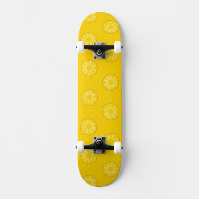 Skateboard Motif jaune de tranches d'ananas (Recto)