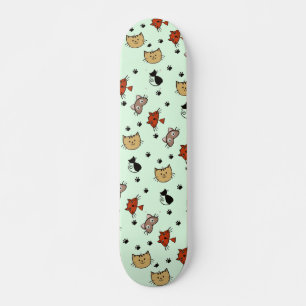 Skateboard Motif Kitty Cat