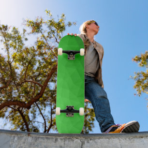 Skateboard Motif lumineux à maillage géométrique dégradé vert