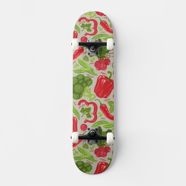 Skateboard Motif lumineux des légumes frais (Recto)