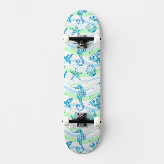 Skateboard Motif marin de croquis (Recto)