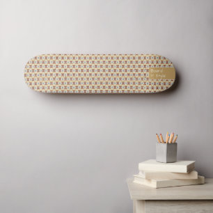 Skateboard Motif marron inspiré du Mexique, petit texte