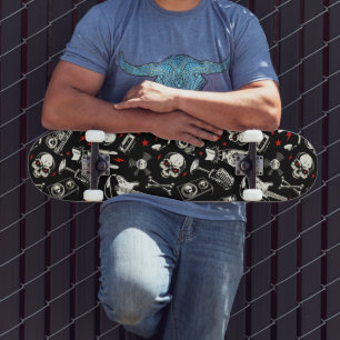 Skateboard Motif métallique lourd rétro