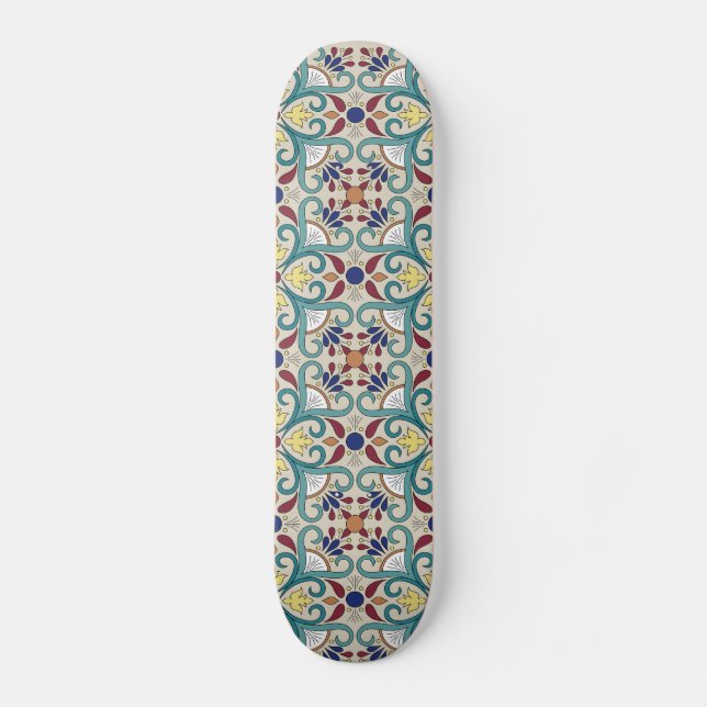Skateboard Motif mexicain coloré (Recto)