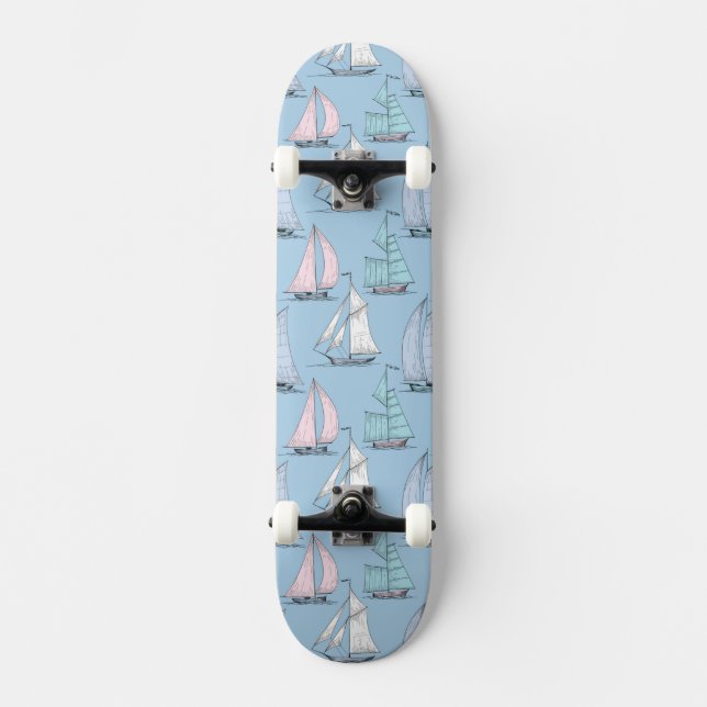 Skateboard Motif mignon 1 de voilier (Recto)