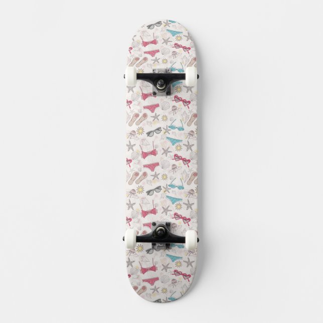 Skateboard Motif mignon d'abrégé sur été (Recto)