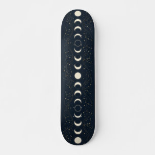 Skateboard Motif minimaliste des phases lunaires avec des éto