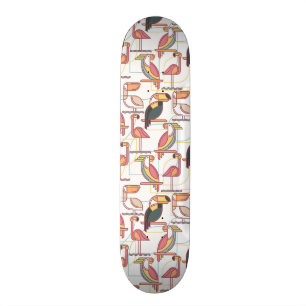 Skateboard Motif moderne avec les oiseaux tropicaux