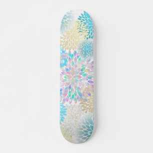 Skateboard motif moderne dahlia à fleurs