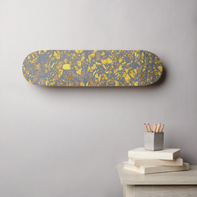 Skateboard Motif moderne Gold Terrazzo (Art mural (Horz))