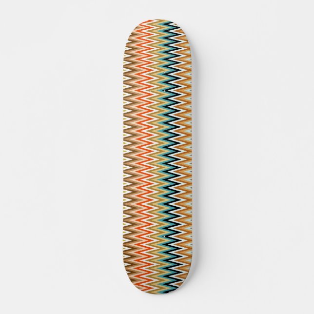 Skateboard Motif multicolore Zigzag (Devant)