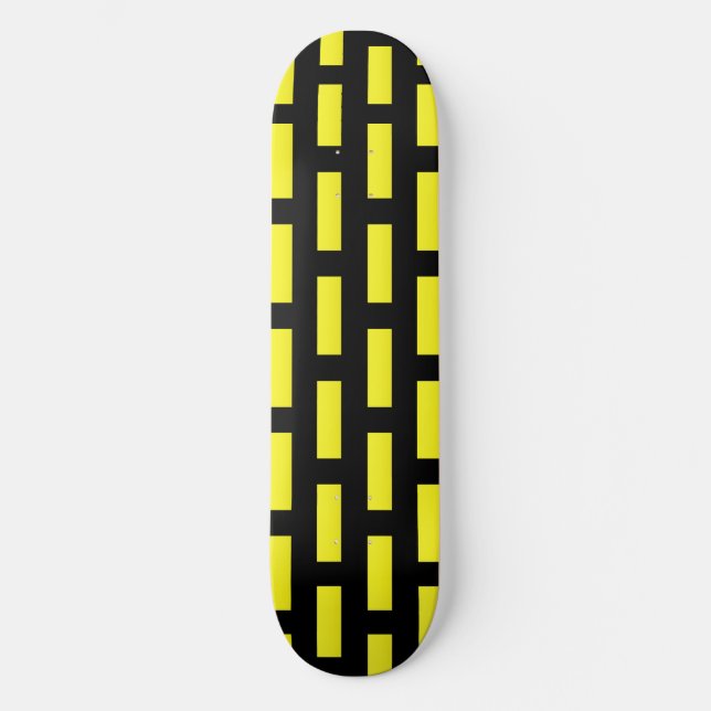 Skateboard Motif mural noir et jaune (Recto)
