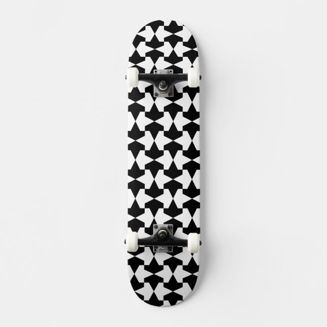 Skateboard Motif musulman noir et blanc classique (Recto)
