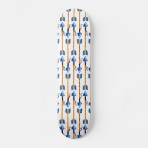 Skateboard motif natif de flèche en plume chic boho