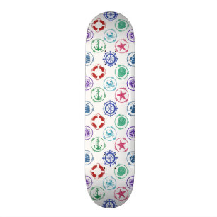 Skateboard Motif nautique coloré