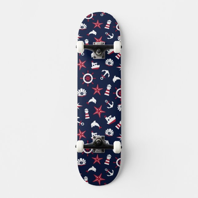 Skateboard Motif nautique de mer (Recto)