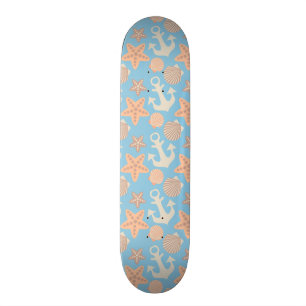 Skateboard Motif nautique en pastel