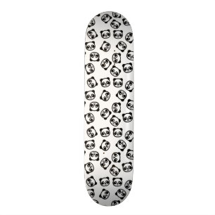 Skateboard Motif noir et blanc mignon de bande dessinée de