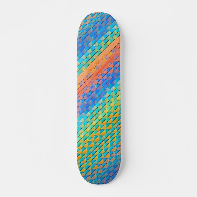 Skateboard Motif numérique tissé Abstrait coloré (Devant)