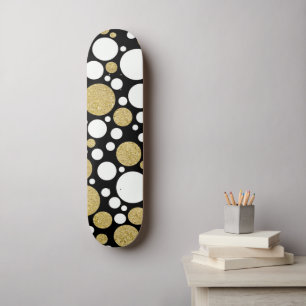 Skateboard Motif Or Points Polka