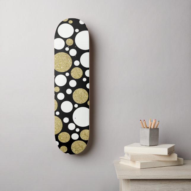 Skateboard Motif Or Points Polka (Art mural)