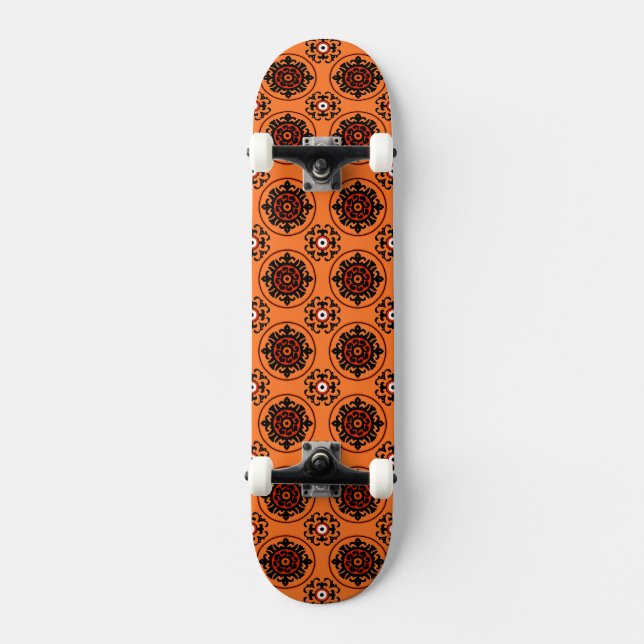 Skateboard Motif orange de Suzani (Recto)
