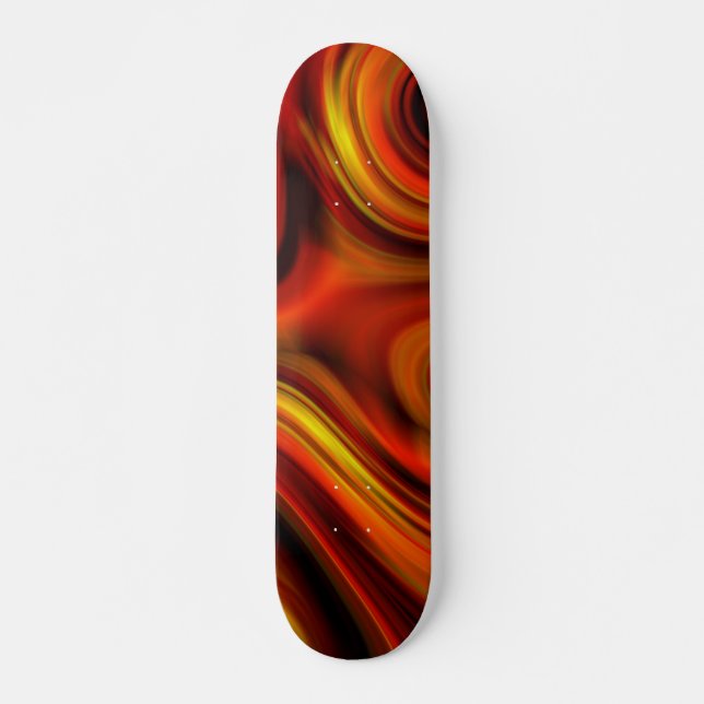 Skateboard Motif Orange et Jaune Fougueux (Devant)