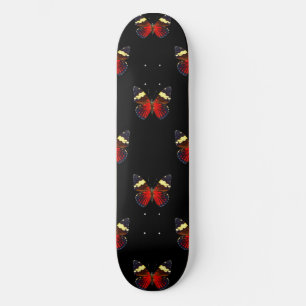 Skateboard Motif papillon rouge et noir