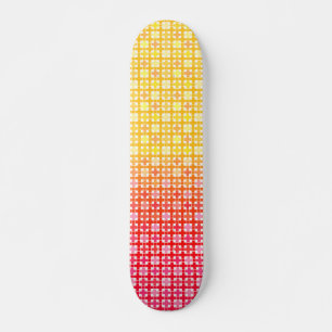 Skateboard Motif plaid dégradé jaune rouge