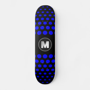 Skateboard Motif Points Bleus Monogramme