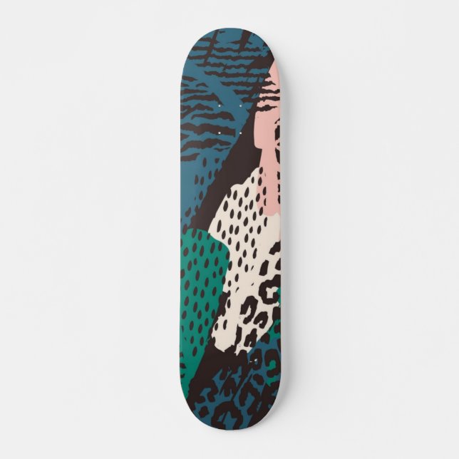 Skateboard motif poster de animal (Devant)