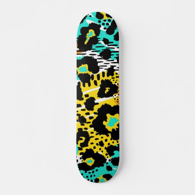 Skateboard motif poster de animal (Devant)