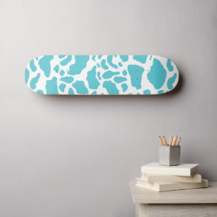 Skateboard Motif Poster de animal Aqua Cow Spots