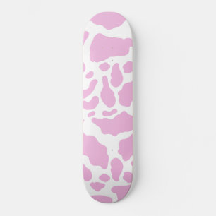 Skateboard Motif Poster de animal des points de vache rose
