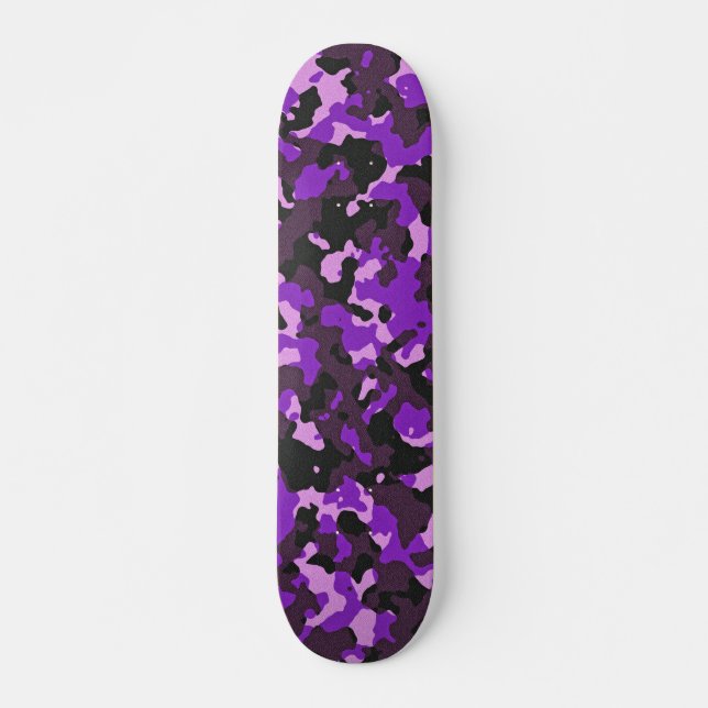 Skateboard Motif pourpre de camouflage (Devant)
