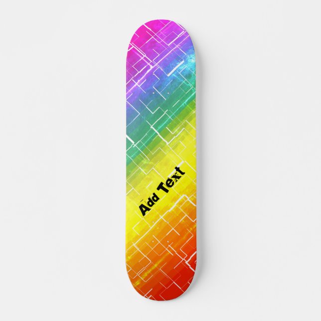 Skateboard Motif Rainbow rustique (Devant)